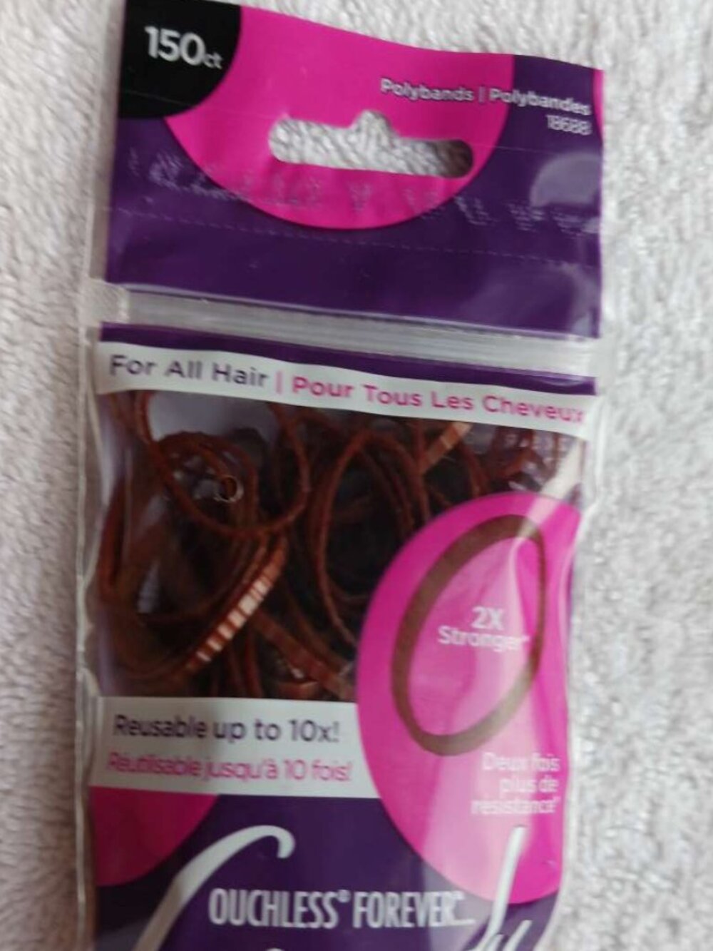 150 Goody Red Elastics Ouchless Forever Polybands Elastic Hair Bands Reusable